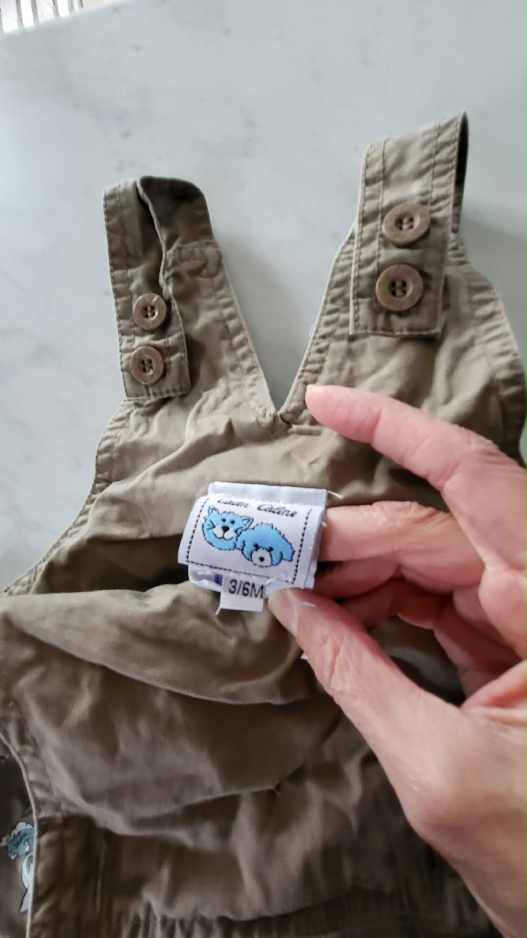 Salopette vintage doux calins 3-6 mois