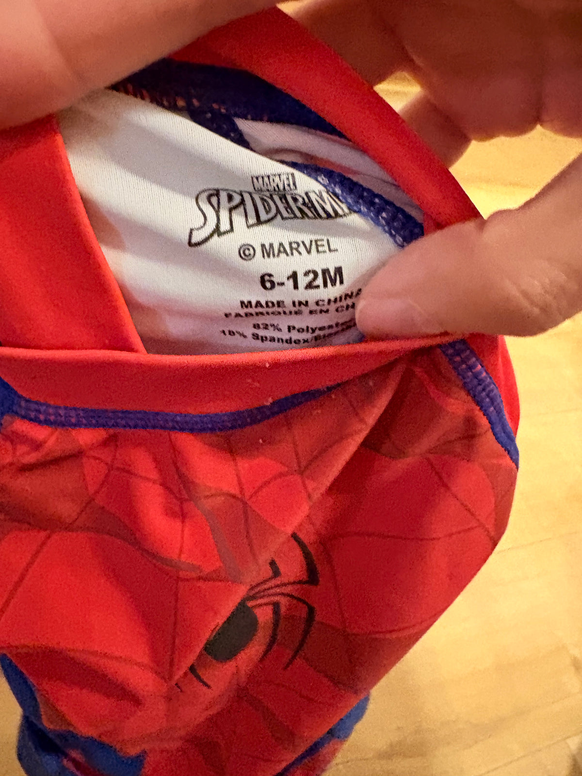 Costume de bain spider man 6-12 mois