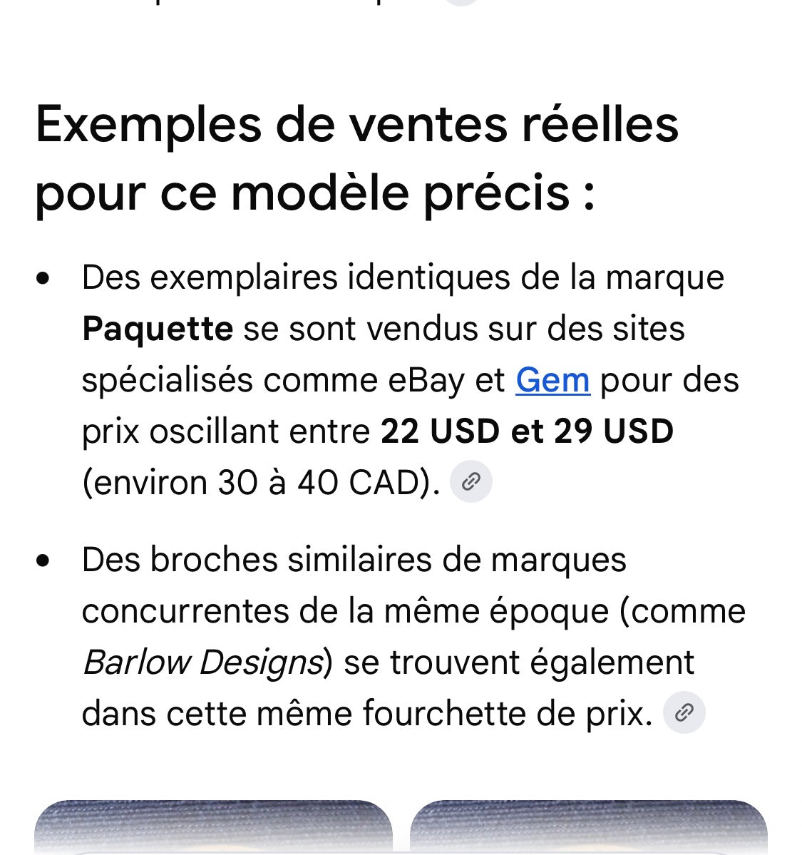 Camé paquette vintage valeur 40$
