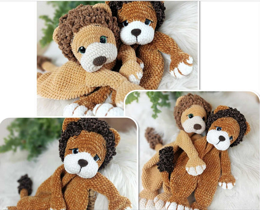 Petit doudou mimis lion en tricot 25$ chaque